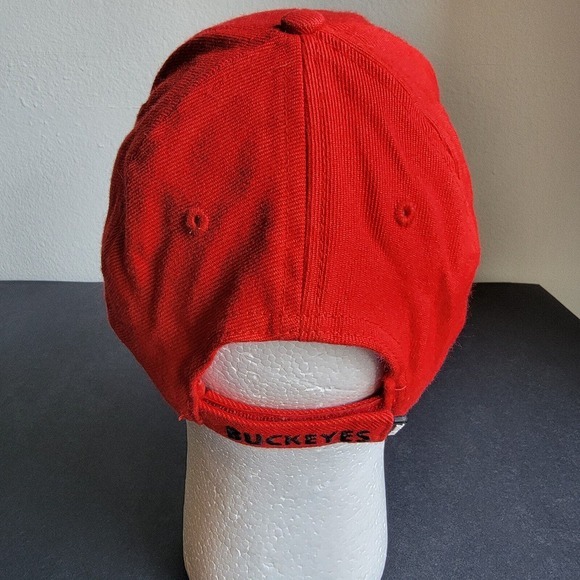 Vintage Nike Team Ohio State Buckeyes Strapback Hat Cap Red Just Do It - Picture 4 of 11